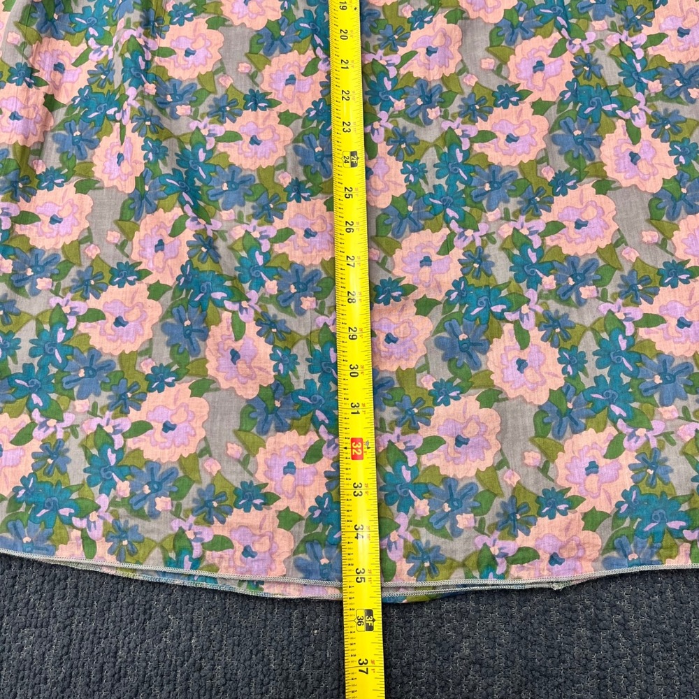 Natural Life Floral Smocked Waist Cotton Maxi Skirt Pink Blue Green Size S/M - Picture 6 of 6